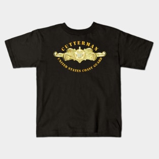 USCG - Cutterman Badge - Officer - Gold Kids T-Shirt